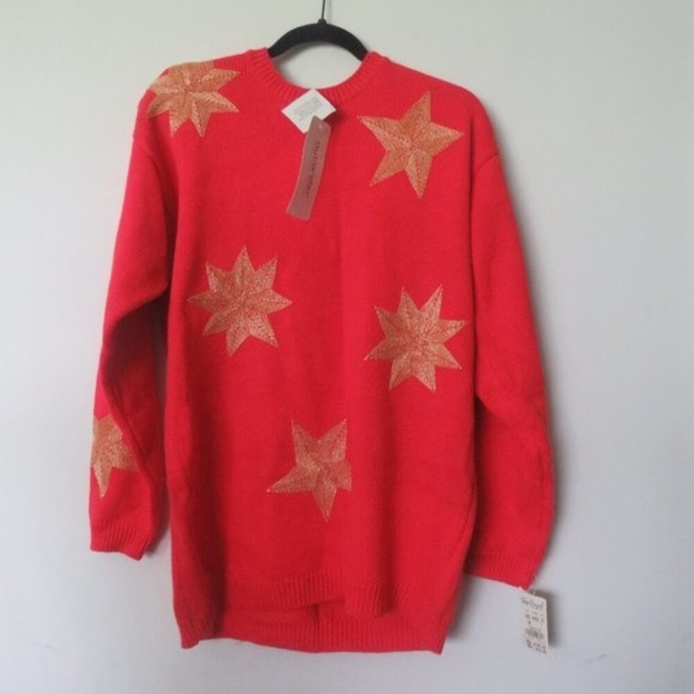 Outlander Women's Orange Star Sweater Size M